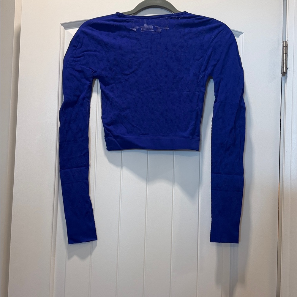 Fabletics Royal Blue Long Sleeve Crop Top - Picture 5 of 5